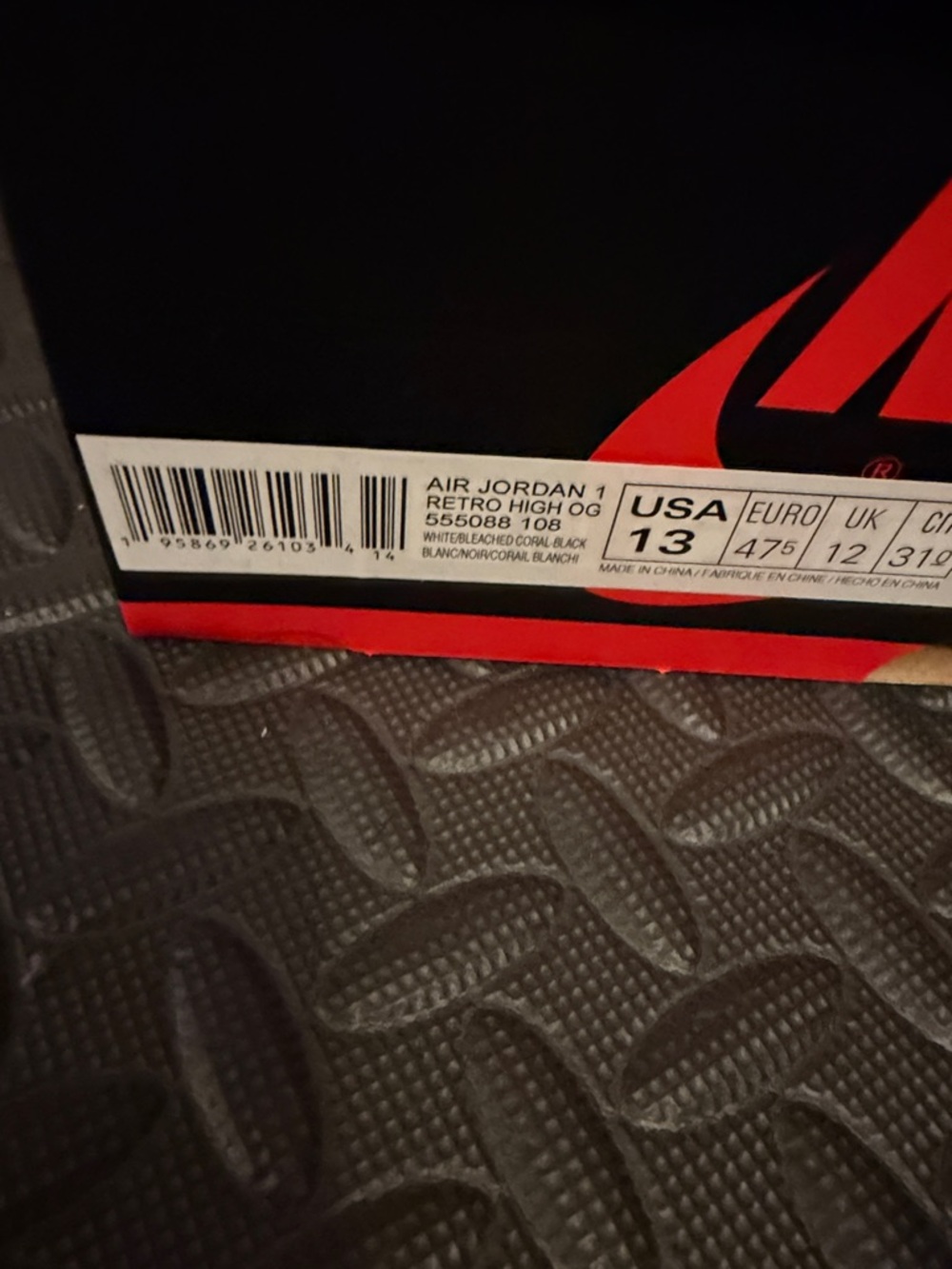 Nike Air Jordan 1 High Black, White & Pink Laces - Picture 2 of 5
